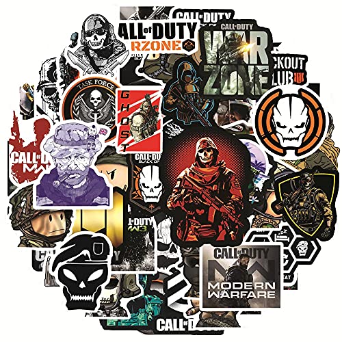 Call of Duty Stickers| 50 PCS Gaming Call of Duty Stickers Vinyl Waterproof Stickers for Teens Adults Laptop Water Bottles Skateboard Guitar Car Luggage DIY Stickers