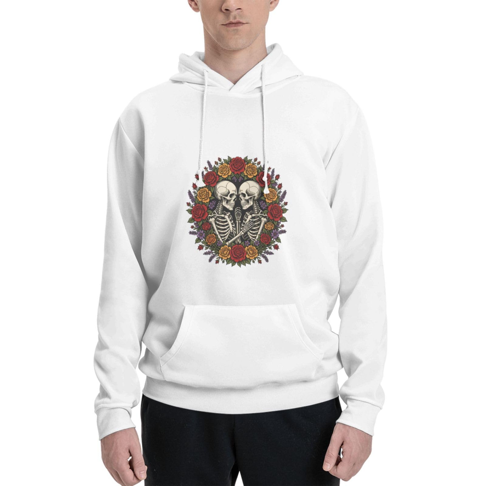 Bluza z kapturem na Halloween z nadrukiem Rich Circlet dla mężczyzn biała
