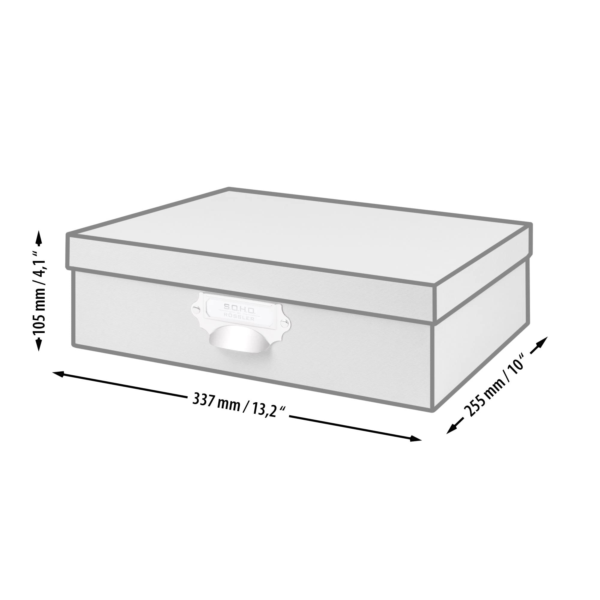 Rössler SOHO Aufbewahrungsbox mit Deckel A4 | Aufbewahrungsbox aus Papier | Bad Organizer | Organizer Küche | Organizer Schminke | Boxen Aufbewahrung | 34 x 26 x 10 cm | 1 Stück | Farbe: Grün | Opal