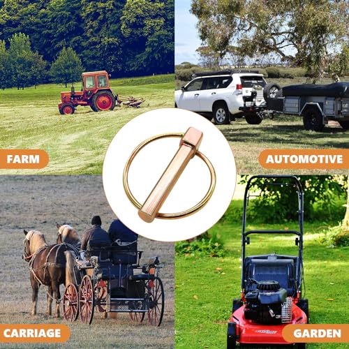 Image of mankk 50PCS Heavy Duty Lynch Pin Assortment Kit Tractor Pins Linch Pins Ring Clips PTO Pin for Farm Tractors Trailers Trucks Lawn Mowers