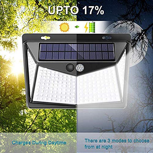 Festnight 208LED Luz Solar Lâmpada de parede PIR Motion Sensor Light IP65 resistente à água Iluminaç