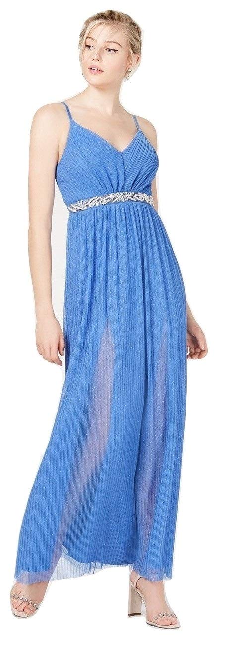 bcx blue dress BCX Dress Womens Blue Stretch Cut Out Bow-back Sleeveless V Neck Short Cocktail Body Con Dress Juniors XXS main image 1