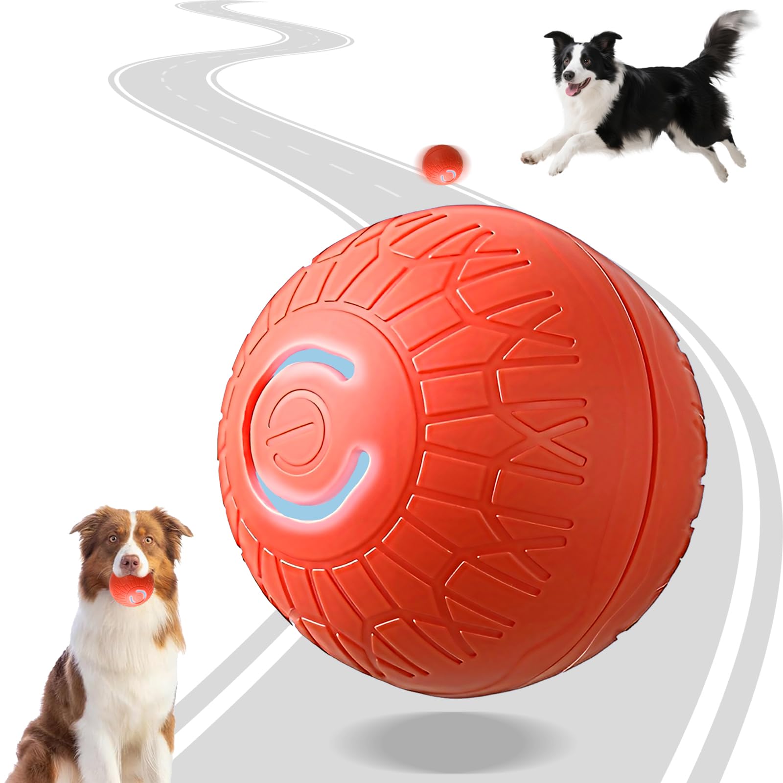 Interactive Duraspin Dog Ball Self-Bouncing Vibrating Auto-Rolling Auto Stop Touch Start Jumping Ball Toy for Medium Large Dogs