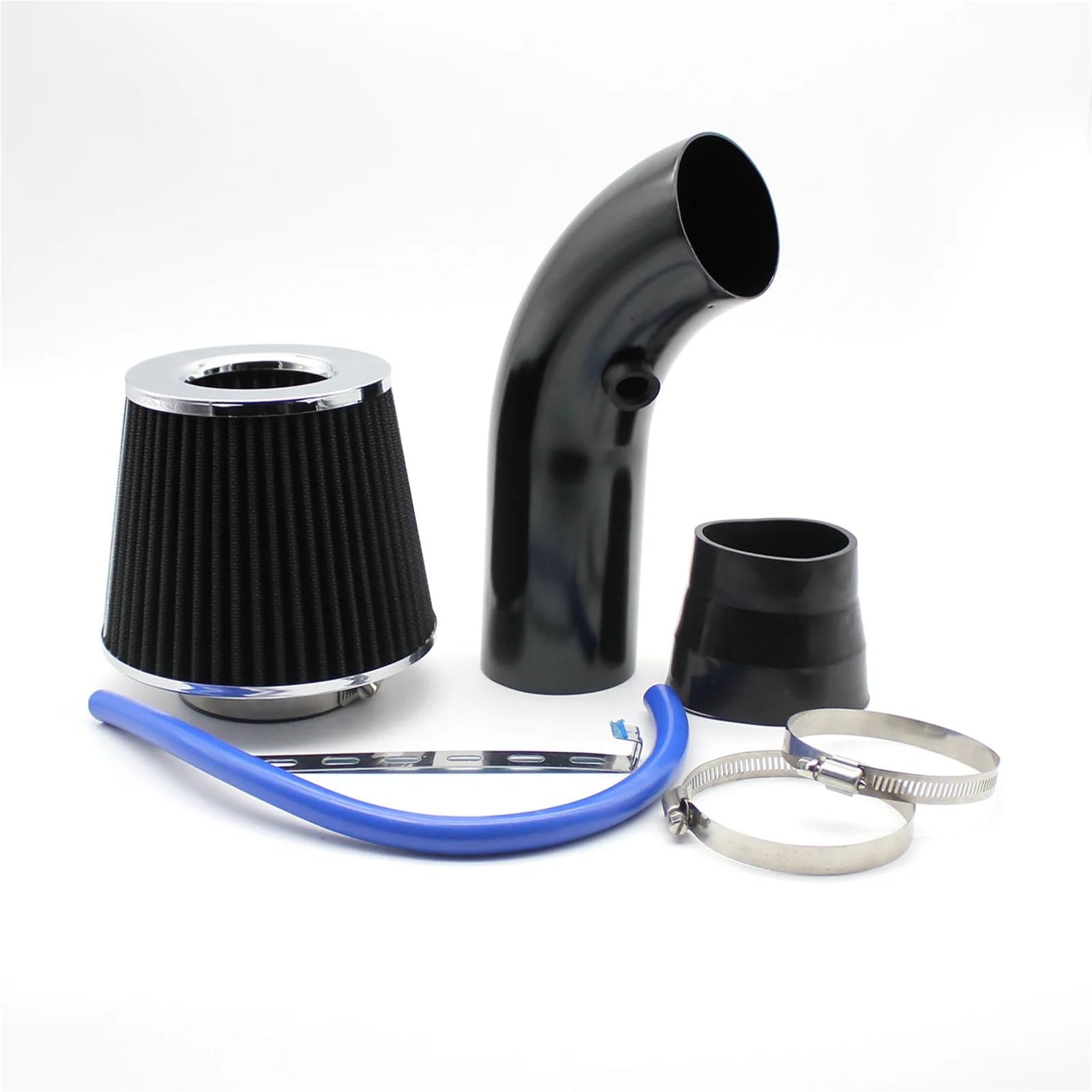 Turbo de admisión Entrada de aire frío Universal para coche de 76mm, Kit de tubo de inducción Turbo con filtro de aire, entrada de filtro de aire de alto flujo aire de inducción