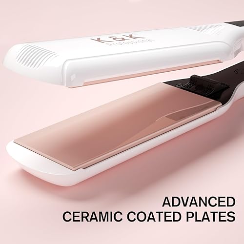 Miniatura 3 de K&K Shine Therapy - Plancha de pelo de 2.25 pulgadas, plancha plana infundida con aceite de argán y queratina, alisadores profesionales de