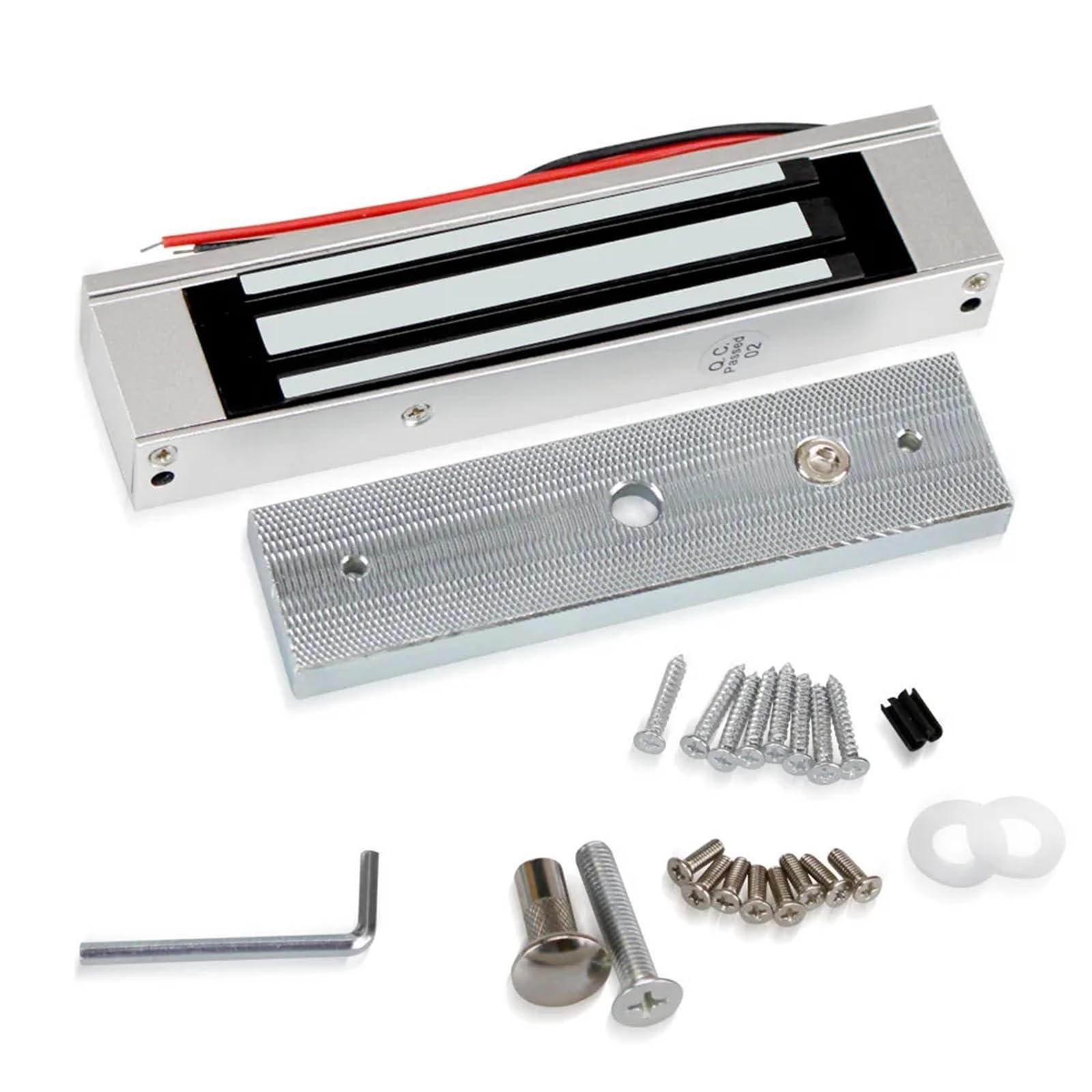 Cerraduras electromagnéticas de 12V, Cerradura magnética eléctrica de 180KG/350lbs, Soporte ZL U for electrónico de Control de Acceso de Puerta a Prueba de Agua(Lock with L Bracket)