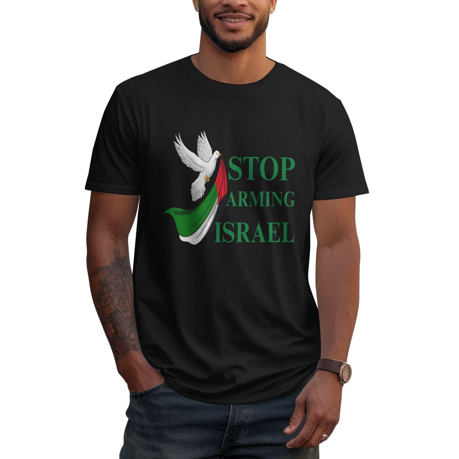 Melbrakin Unisex As Pic Stop Arming Israel Hats Free Gaza Palestine Men's T-Shirt