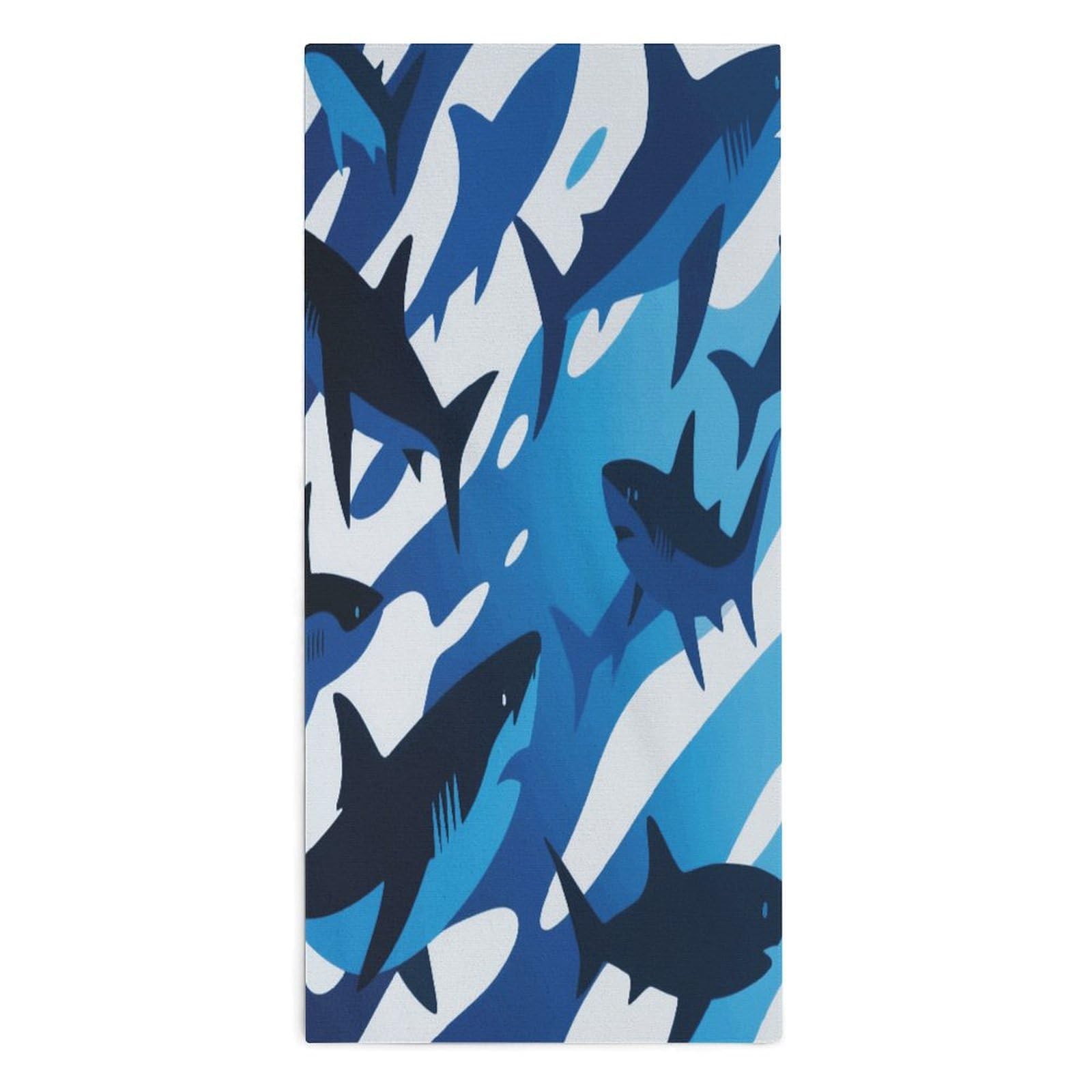 YUXBVKRS Abstract Sharks Hand Towels for Bathroom 14x29 Inch