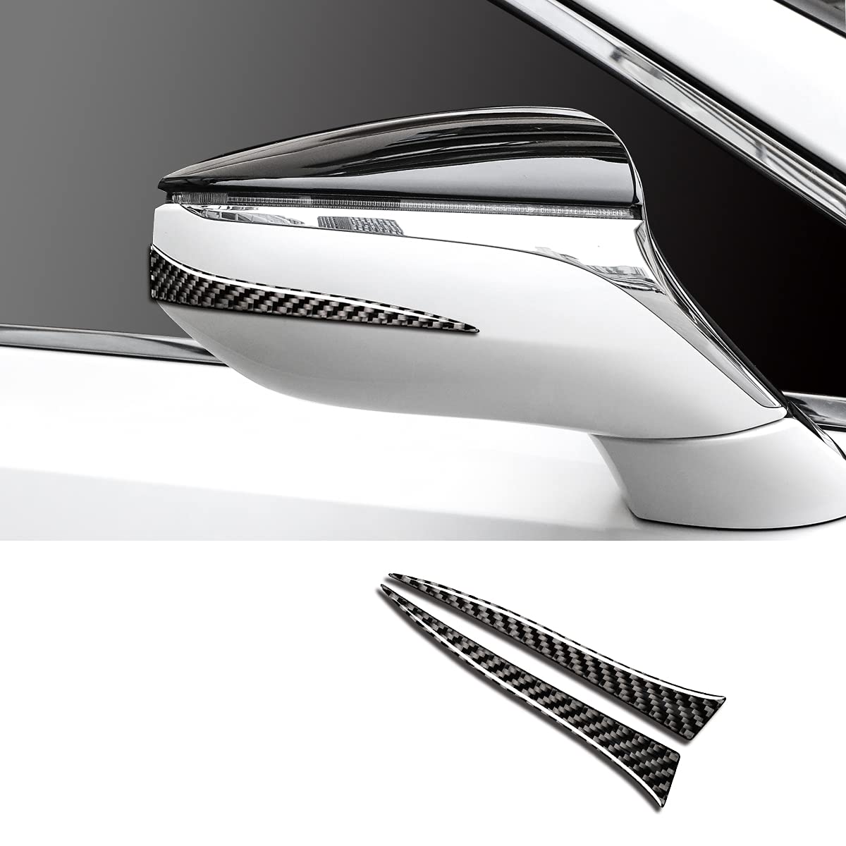 muekzru 2pcs Carbon Fiber Rearview Mirror Protector Anti-rub Strip Sticker Anti-Collision Strip for Lexus ES250 ES300H ES350 2018-2020 LS LC RC(Black)