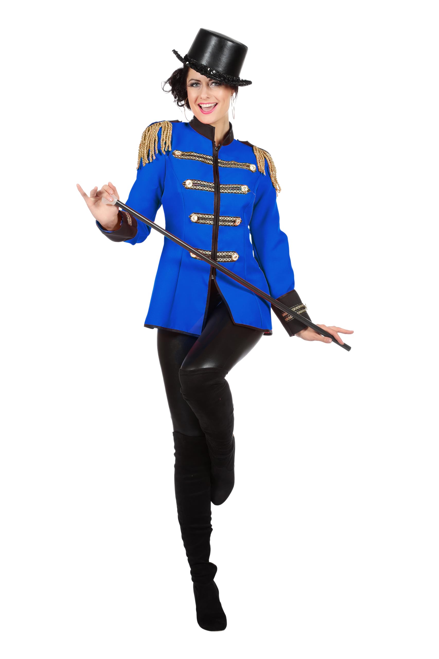 WILBERS & WILBERS 4236 - Stilvolle Zirkusjacke für Damen, blau, Zirkusdirektorin, Dompteurin, Erwachsenenkostüm für Karneval