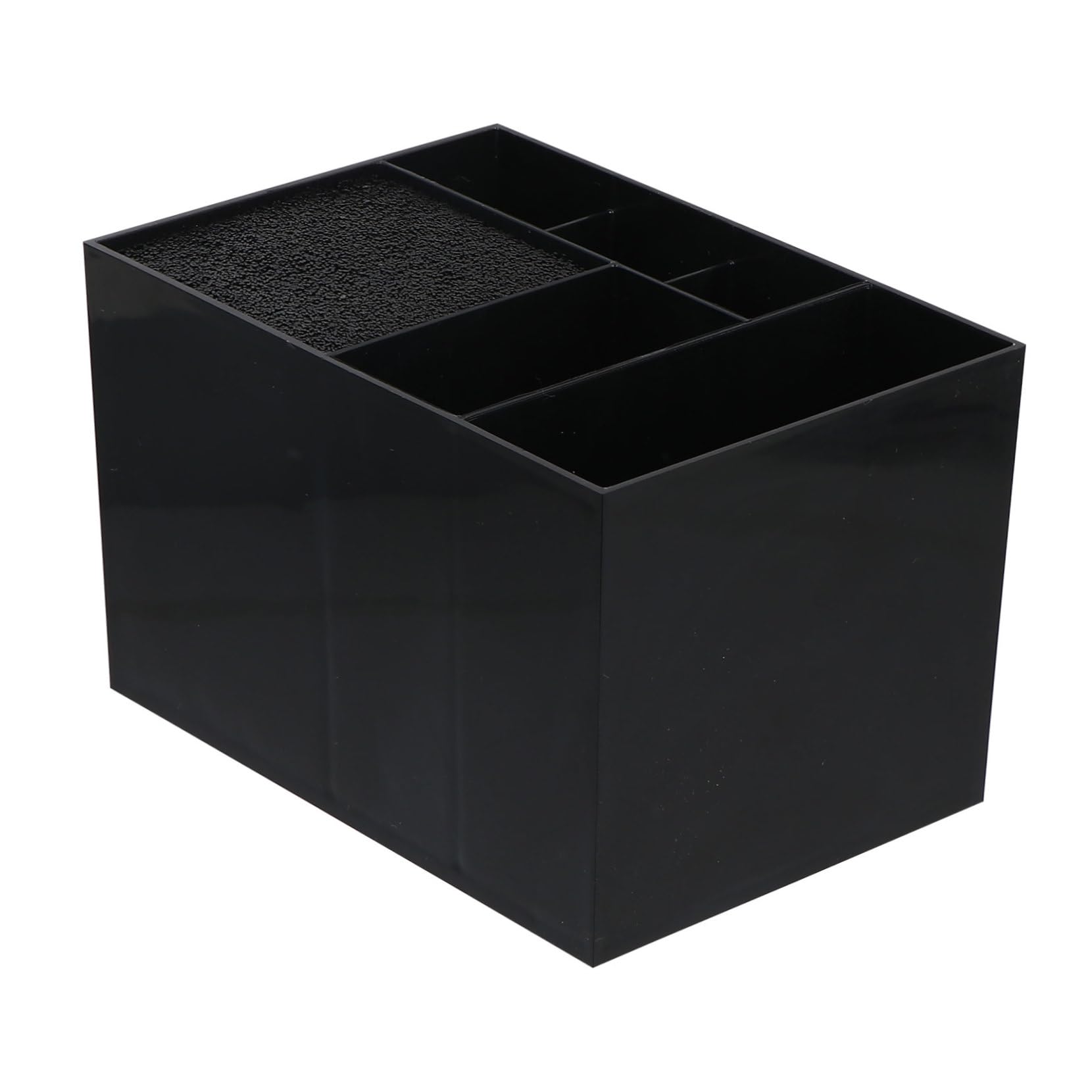 Organizer per Accessori Parrucchiere in Plastico Nero con 6 Scomparti di Varie Dimensioni e Divisori Multipli, Capacità Grande per Barber Shop e Salone di Bellezza