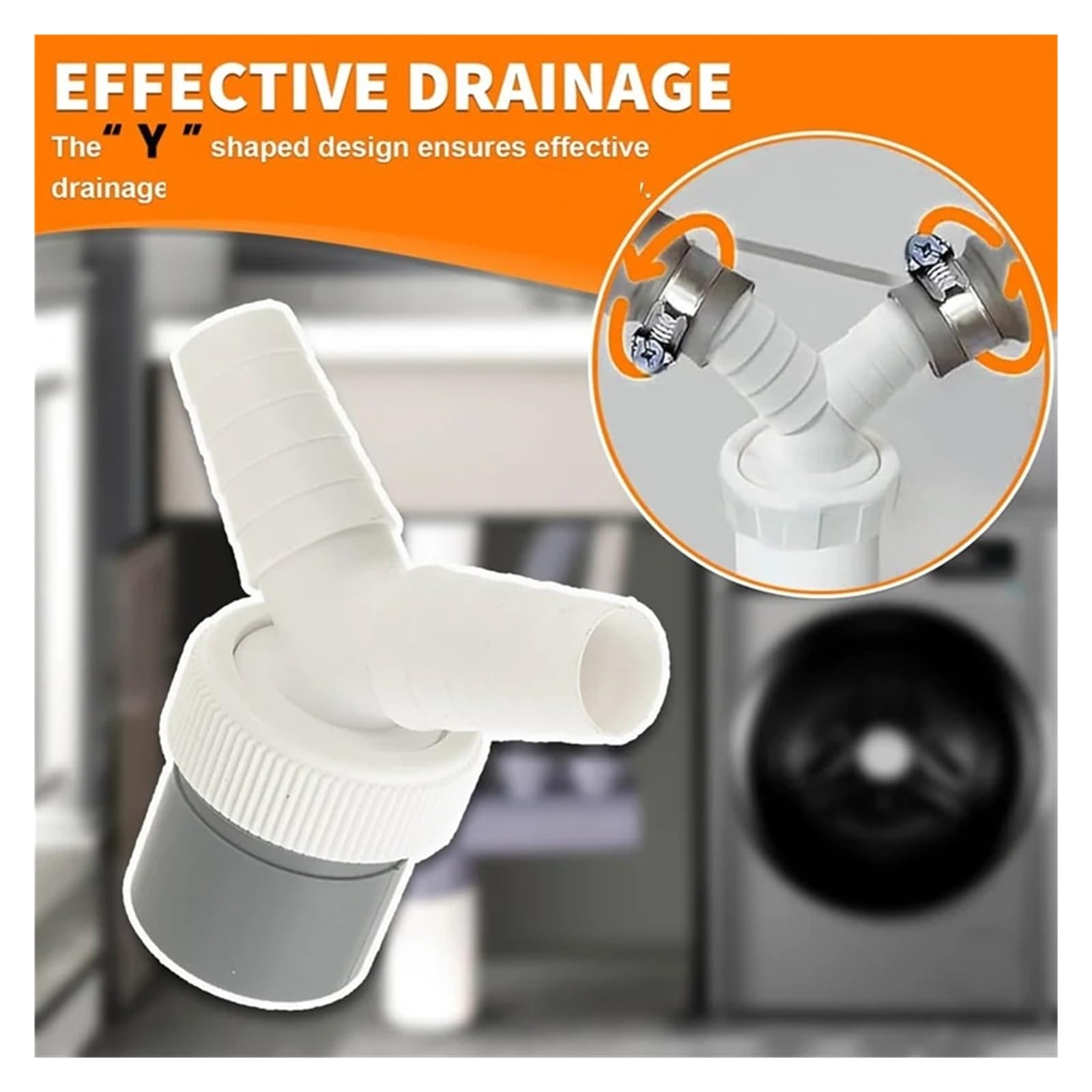 M02K-Convertidor Adaptador De Tubo En Forma De Y De Drenaje De Lavadora, 40 Mm, Las Principales Compatible con Lavadoras