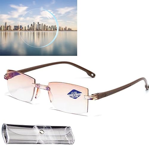 Miniatura 8 de Color Glint Sapphire Alta Dureza Anti-azul Progresivo Lejos Y Cerca De Doble Uso Gafas De Lectura