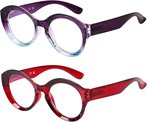 Miniatura 7 de AQWANO Gafas de lectura de moda con bloqueo de luz azul, para lectura de computadora para mujeres y hombres, filtro antideslumbrante ligero con