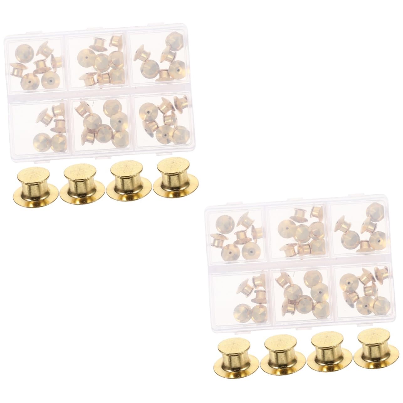 DOITOOL 2 Boxen Lapel Pin Backs Legierung Gold Flache Runde Sicherheitsverschluss Klips für Diy Schmuck und Bastelarbeiten Sicher und für Broschen und Anstecker
