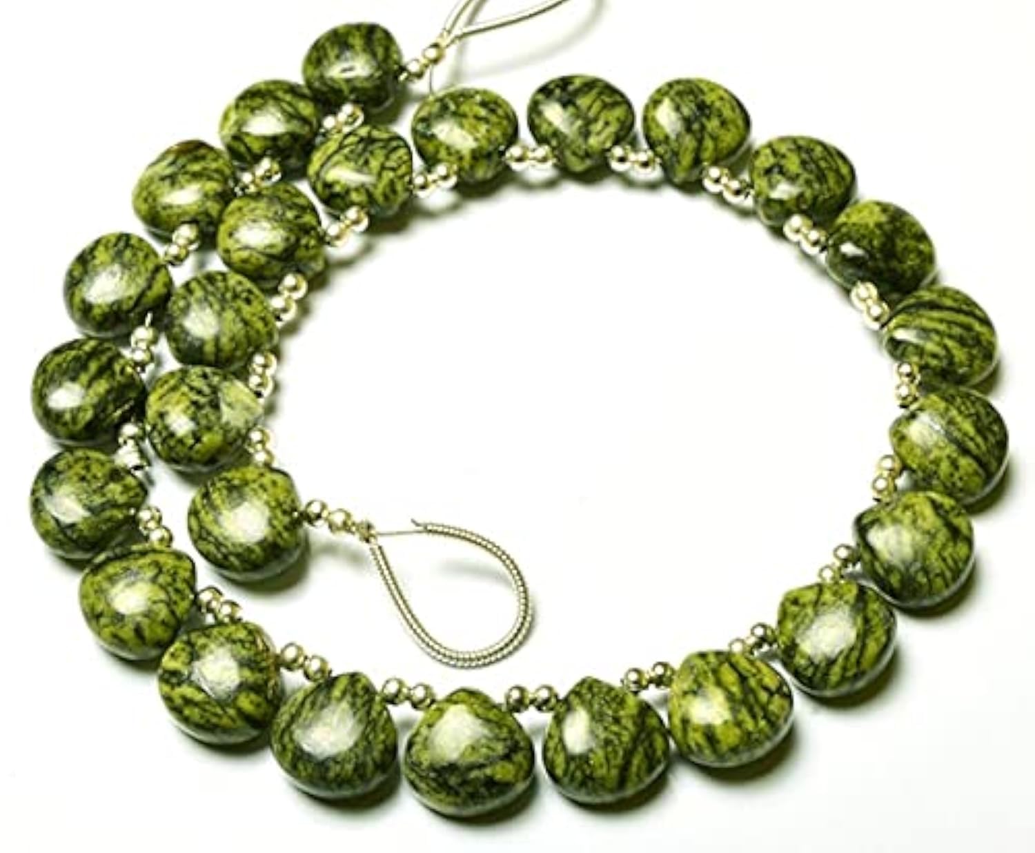 LKBEADS 1 sznurek naturalny 20 cm naturalny klejnot Heena jaspis koraliki gładki kształt serca briolette 10 mm
