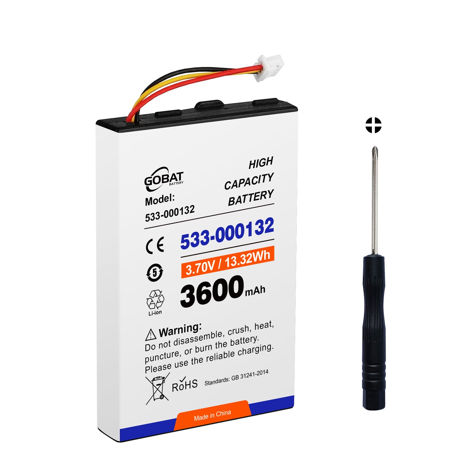 533-000132 Battery Replacement,3600mAh High Capacity Compatible for Logitech G933,G533,G935,G933S,G533S Wireless Artemis Spectrum Gaming Headset Battery with Repair Tools