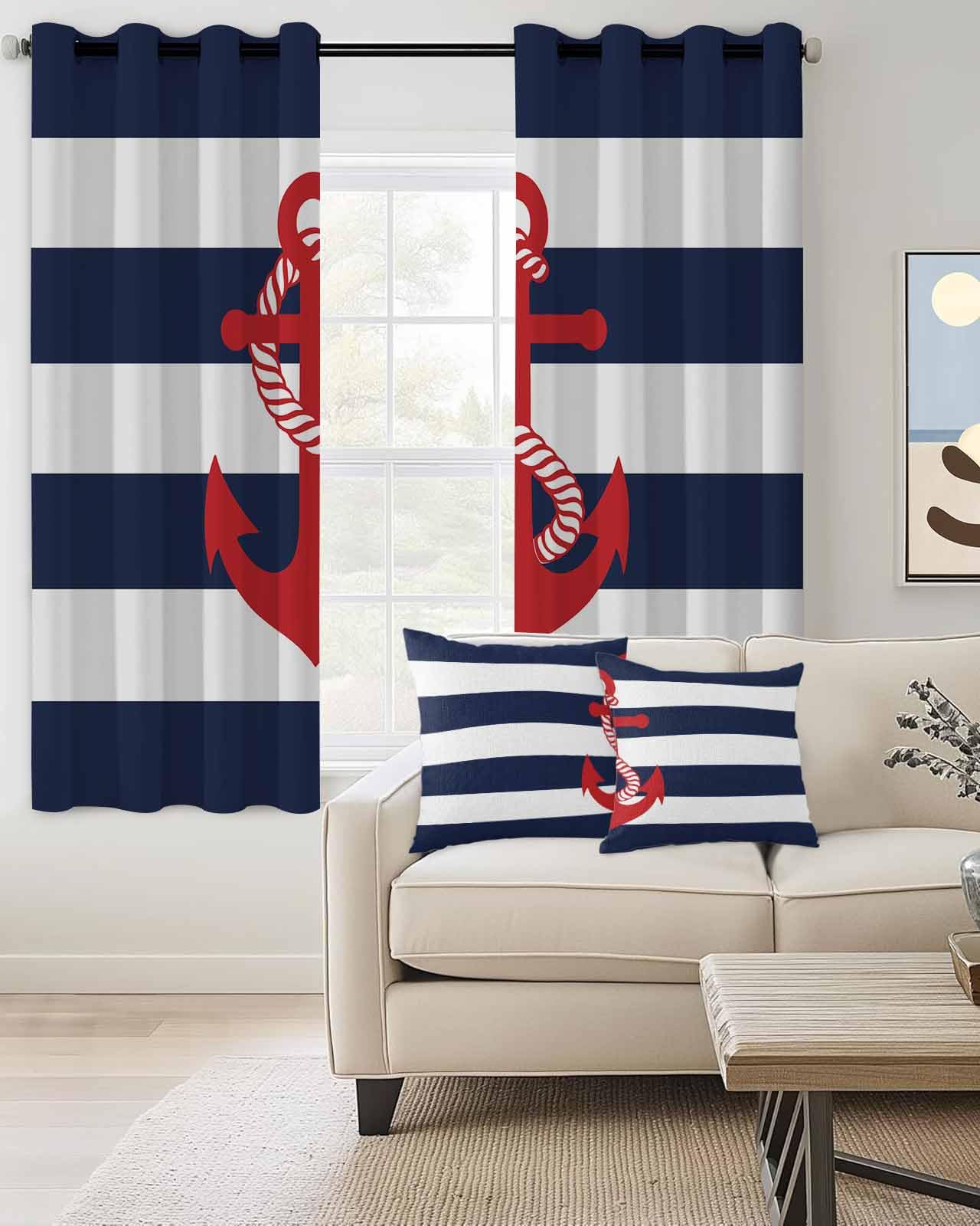 Beauoop Tende oscuranti floreali blu navy per soggiorno camera da letto 228 cm di lunghezza stampa foglie bianche con occhielli tenda botanica termica isolante riduzione del rumore per finestra 2