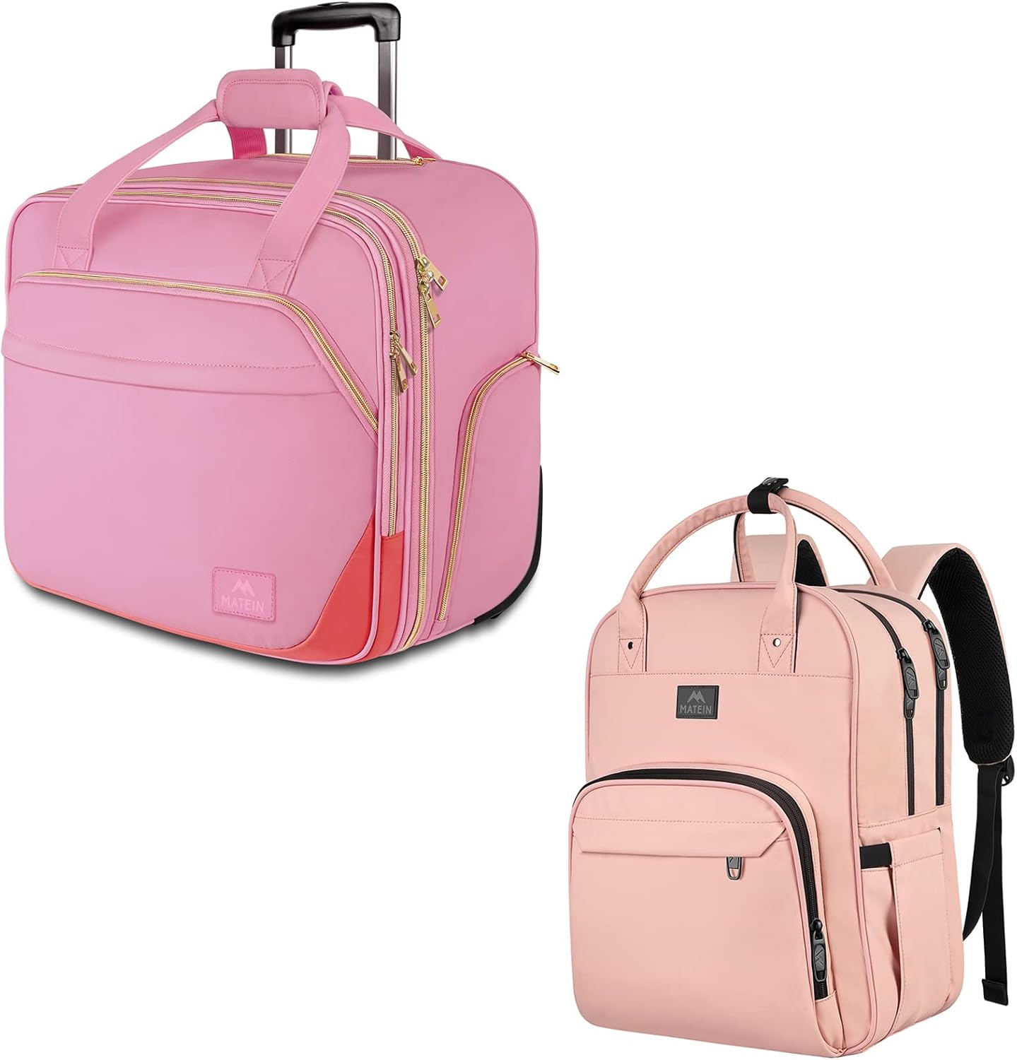 MATEIN Rolling Briefcase for Women, Large Rolling Laptop