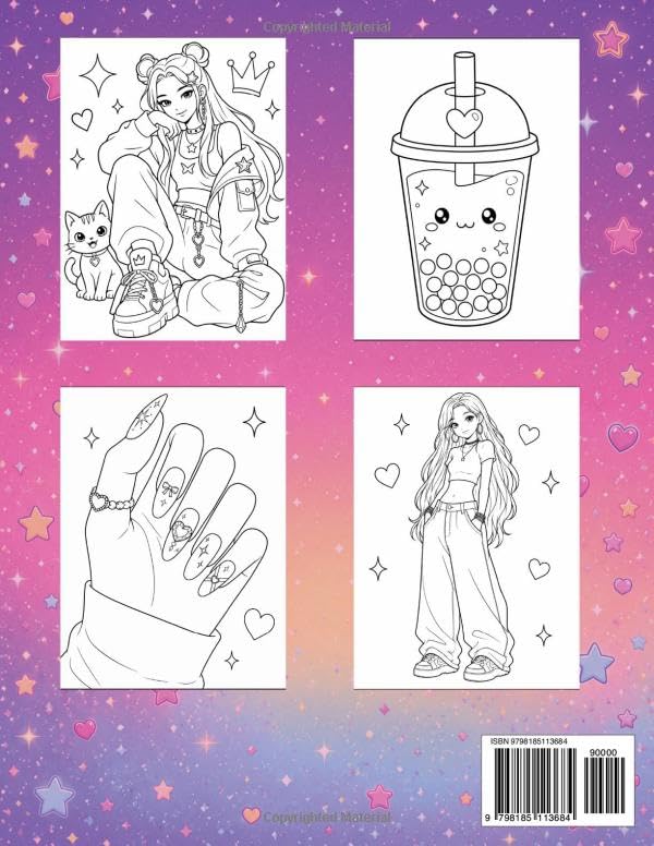 K-Pop Fashion Coloring Book: Cute Idol Style Designs for Kids, Teens & Adults | Kawaii Fashion, Stage Looks & Trendy Outfits image 3