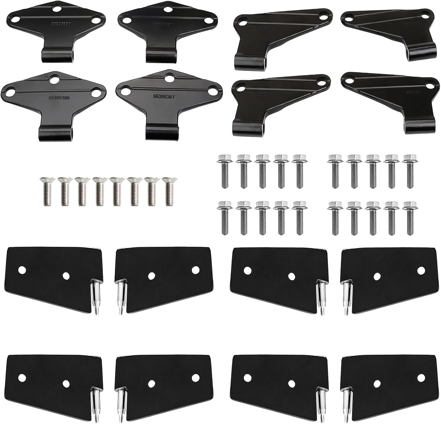 16PCS 4 Door Hinge Assembly Kits Compatible with 2007-2018 Jeep Wrangler JK & JKU Unlimited Inside & Outside Replacement Set with 36 Bolts 55395386AB,55395386AC,55395386AC,55395386AE,55395386AF