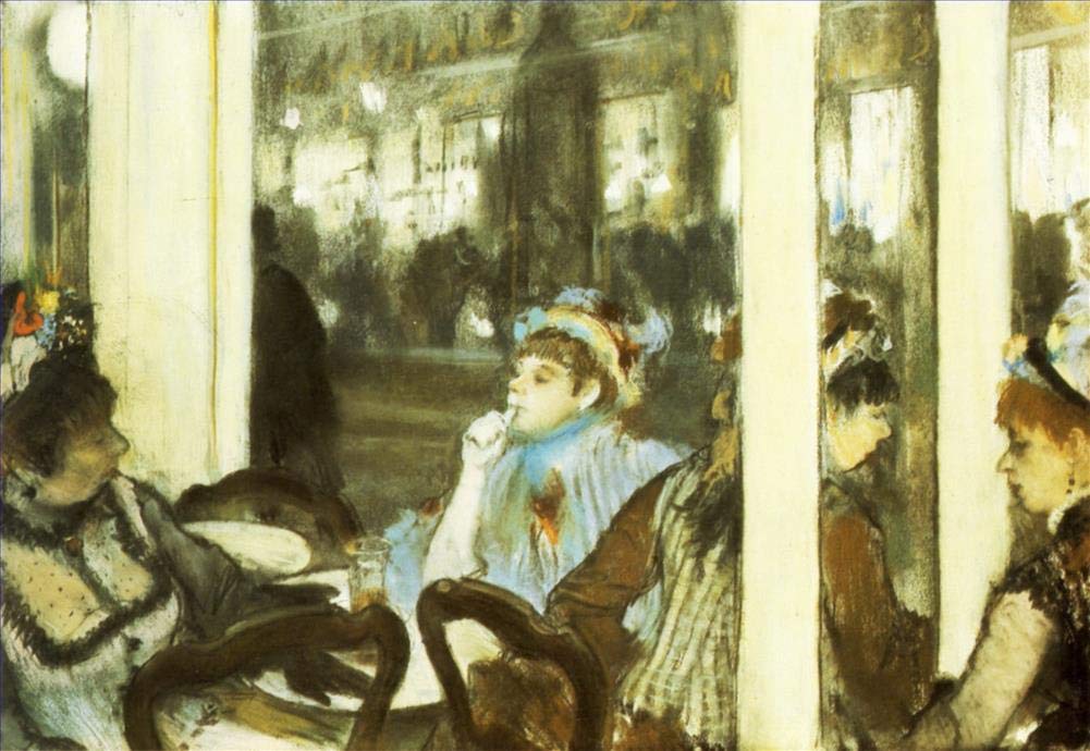 Amazon.co.jp: つの絵画 カフェ テラスの女性 1877 年 エドガー ドガ 
