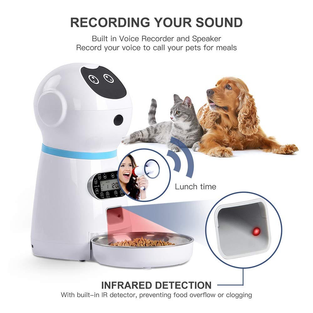 "N/A" EUtoptrader Distributeur Croquettes Chat Chien Automatique,Mangeoire pour Animaux de Compagnie,Distributeur programmable