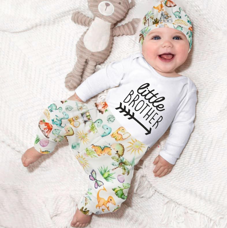 GRNSHTS Newborn Baby Boy Clothes Letter Print Romper+Animal Pants+Mouth watering towel+Socks With Hat Coming Home Outfits4