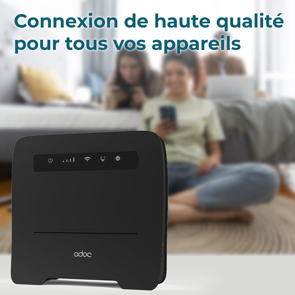Routeur WiFi portable 4G ADOC R45, Cat. 4, vitesse WiFi supérieure à 300