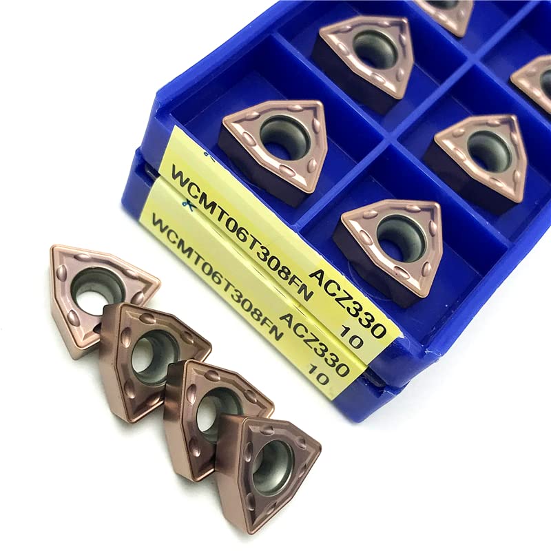 (10 Stück) WCMX030208 WCMX040208 WCMT050308 WCMT06T308 WCMT080412 FN ACZ330 U-Bohrer Hartmetalleinsatz CNC-Schneidwerkzeug Metalldrehwerkzeug (Color : WCMT080412 ACZ330, Size : 10PCS)