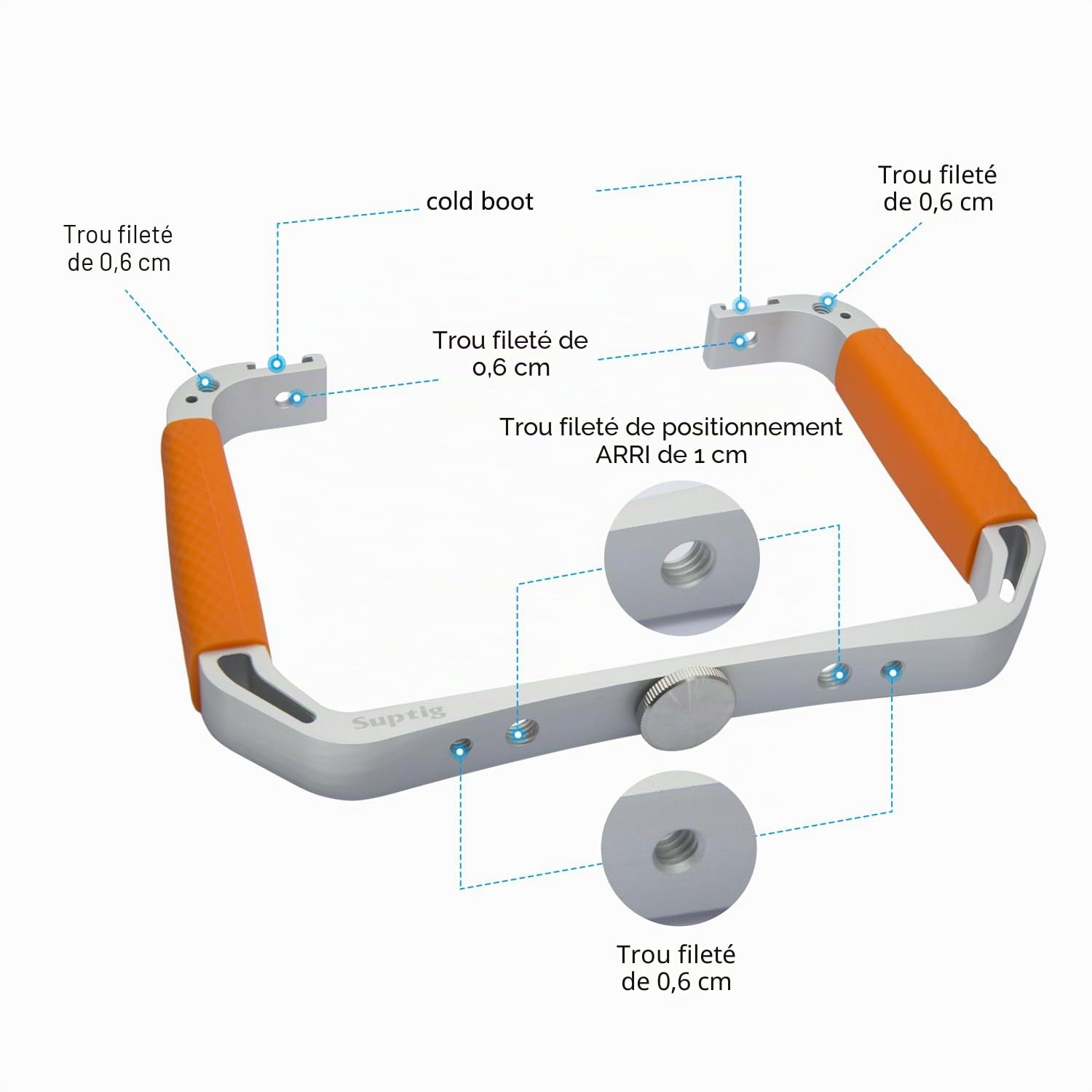 Suptig Support de plongée pour GoPro Hero 12 11 10 9 8 7, DJI Osmo, Insta 360, Olympus TG, téléphone et Autres caméras d'action