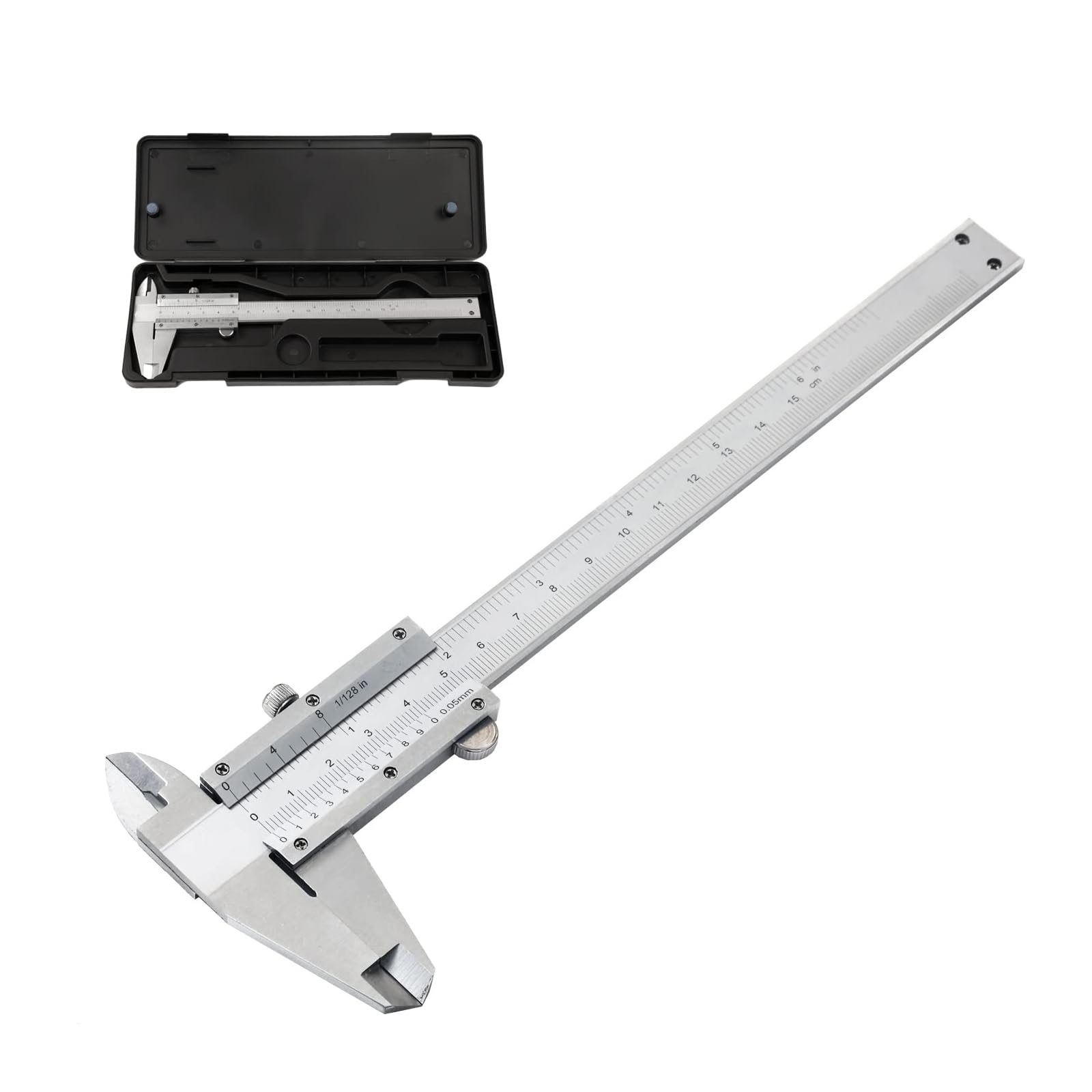HDLNKAKVernier Caliper 6 Inch, 6" Non Digital Caliper, 0-6Inch/0-150mm, 1/128 inch/0.05mm High Precision Caliper, Measuring Caliper Tool