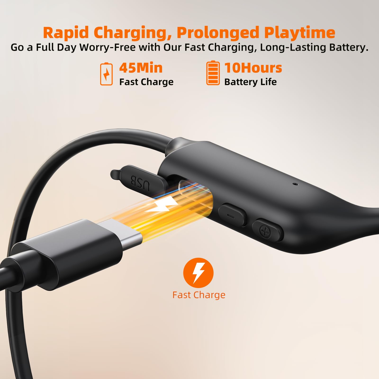 Casque Conduction Osseuse,Ergonomique Matériaux de la Peau,Écouteur Bluetooth Sport Fil IPX7 Waterproof and Sweatproof Adapté Course à Pied,Randonnée,Cyclisme,Salle de Sport,Charge Rapide