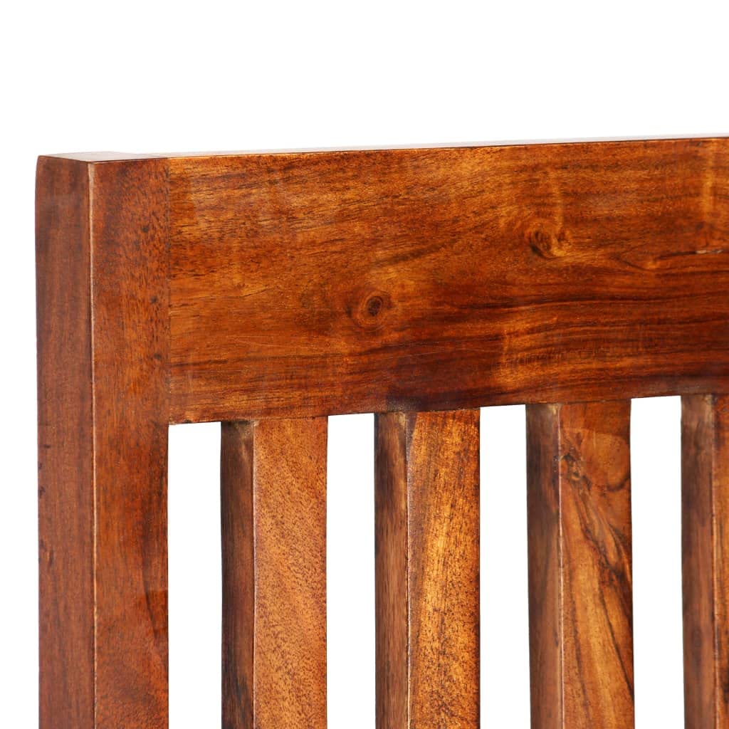 Générique Set di 2 sedie in legno massiccio acacia miele | Design moderno, fatto a mano, facile da pulire, capacità 110 kg per sedile