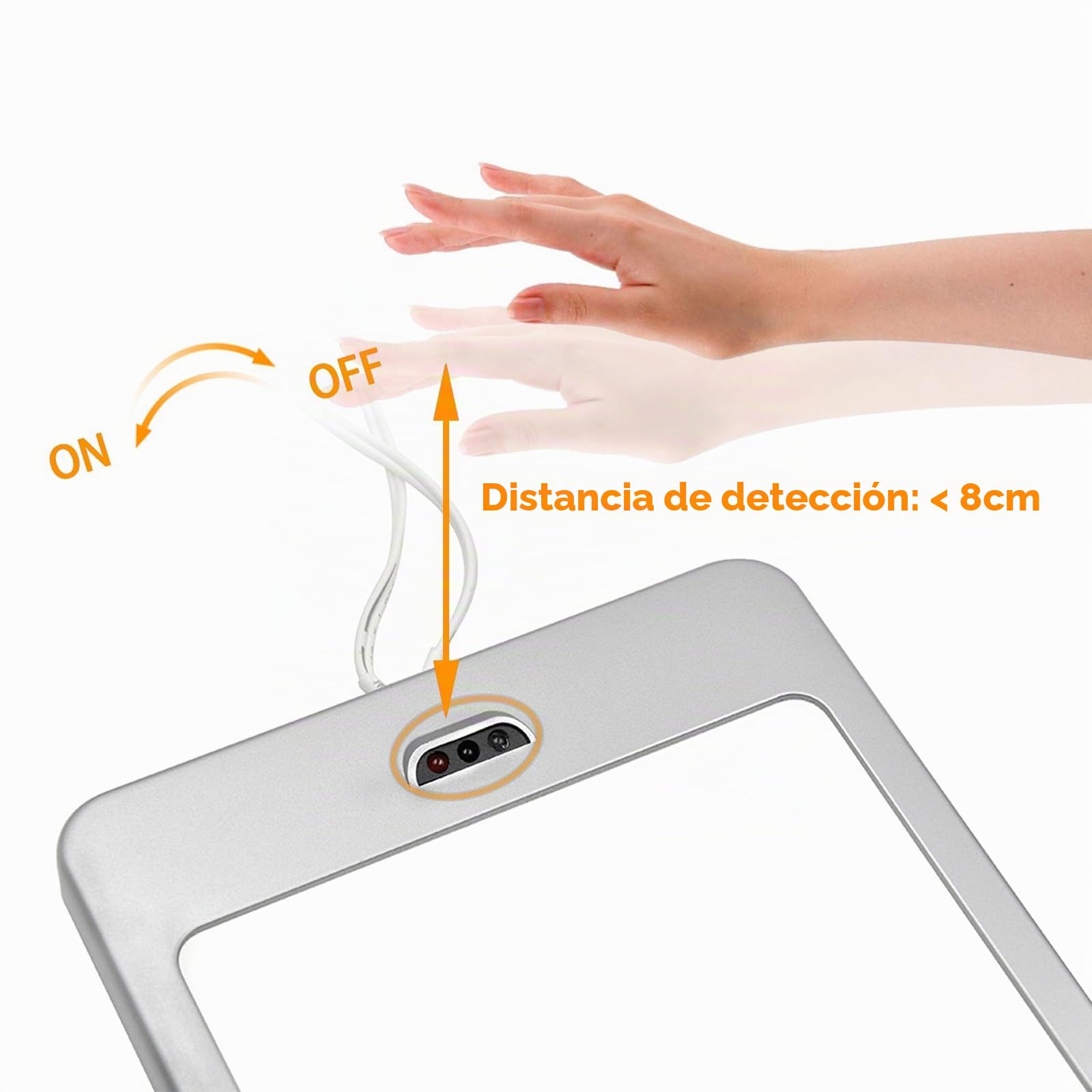 ENUOTEK Lámparas Panel LED Bajo Muebles Cocina 5W 4000K 3 Lámparas | Interruptor Sensor de Mano, Función Atenuación Continua, Luz Blanco Neutro, Armarios Empotrados