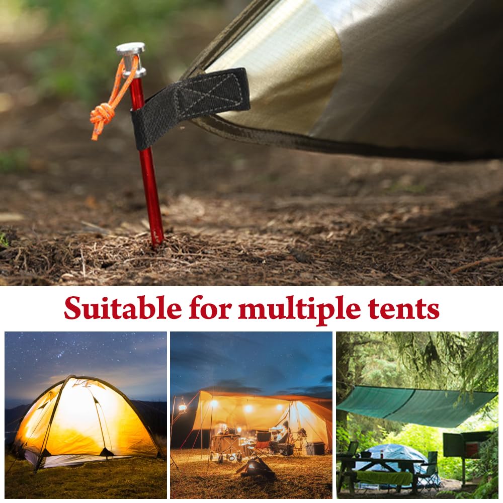 Aoreun 8 Stück Zeltheringe, 23cm Camping Heringe Ultralight Heavy Duty Aluminium Legierung Zelt Sandheringe für Harte Böden, Zelthaken Zeltnägel für Garten Camping (Rot) Sport & Freizeit