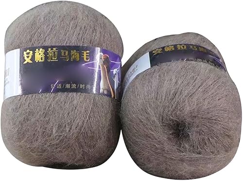 2 rollos de madejas de mohair de hilo de ganchillo para tejer de 1.48 oz, madejas de punto suaves y esponjosas, madejas de punto para ropa, suéter,