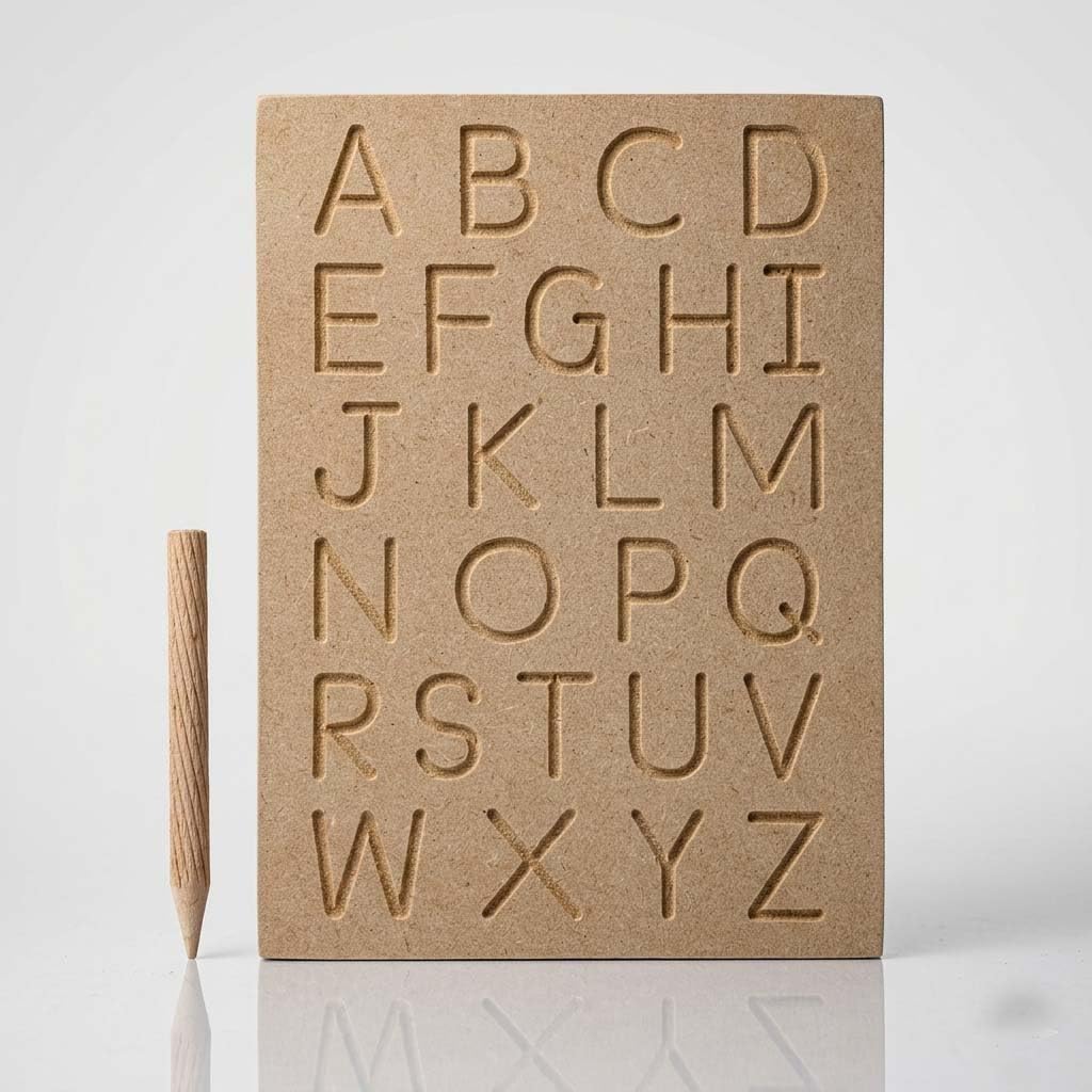 Wooden Alphabet Tracing Board for Practice and Learning Trace Letters Capital Alphabet Writing Practice Tracing Preschool Boards for Kids (Badi ABC)-image-32
