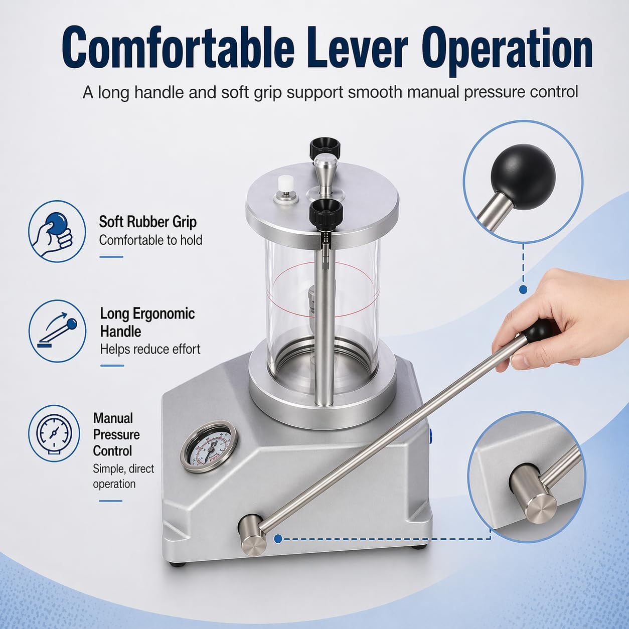Probador de presión subacuática para reloj, herramienta de comprobación impermeable de 0,3 a 0,6 bar, marco de aluminio, sellos de goma para reloj electrónico de cuarzo mecánico