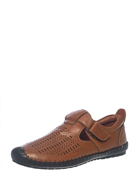 Khadims Pedro Boys Brown Strap-On Shoe