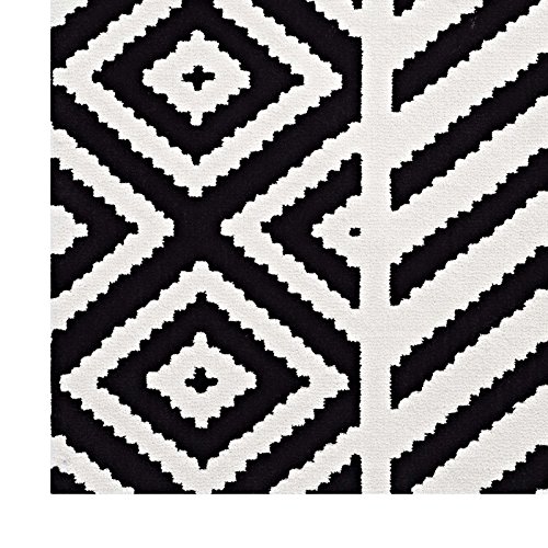Modway Ailani Geometric Tribal 8X10 Area Rug With Diamond And Chevron Design In Black And White #TOP2