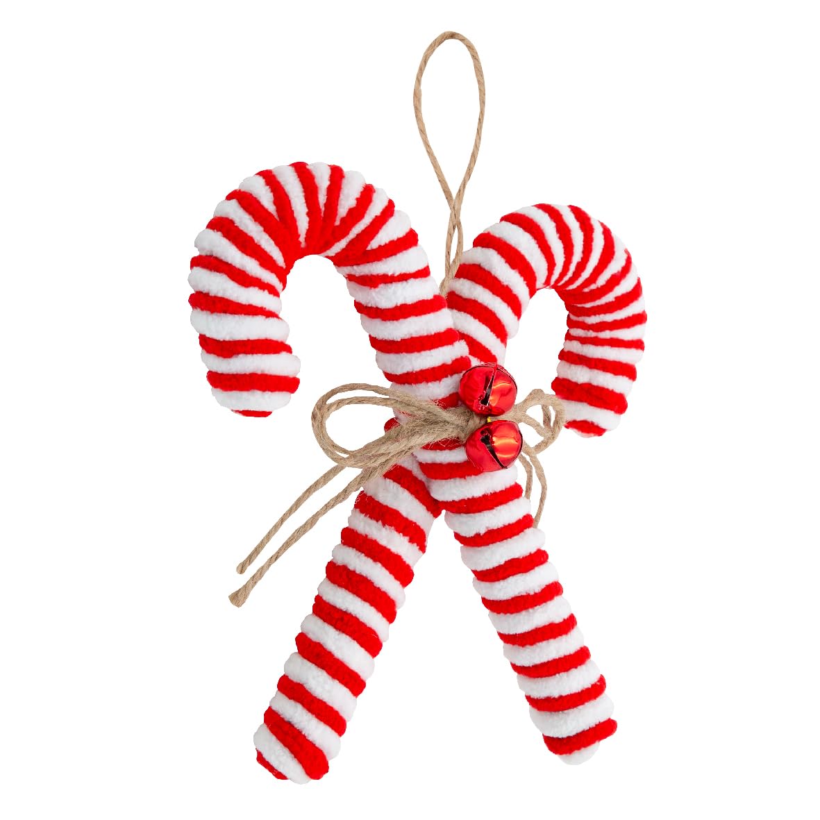 The Christmas Workshop Red, White Candy Cane Christmas Tree Decorations With Hanging Loop/Red And White Festive Ornaments (20Cm Crossed Candy Cane)