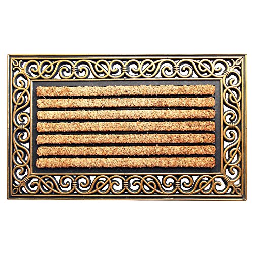 Onlymat Striped Natural Coir Rubber & Beige Doormat with Decorative Designed Border Long-Lasting, Heavy Duty, Large & Thick Entryway Rug for Indoor & Covered Door Entrances (75cm x 45cm, Rectangular) (B01CPJHMB8) Amazon Price History, Amazon Price Tracker