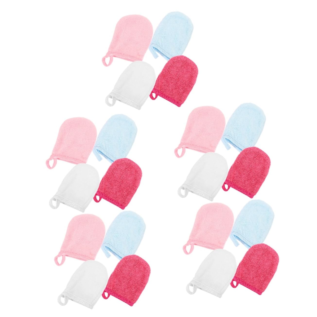 minkissy 20pezzi Guanti Per Pulizia Viso Microfibra Da Riutilizzabili Morbidi e Assorbenti Per Struccare e Lavare Viso Facili Da Usare e Portatili Colori Misti