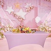 Vista 2 de Mantel elástico de 6 pies para mesas plegables estándar, mantel rectangular de elastano, elástico ajustable de 6 pies, protector decorativo
