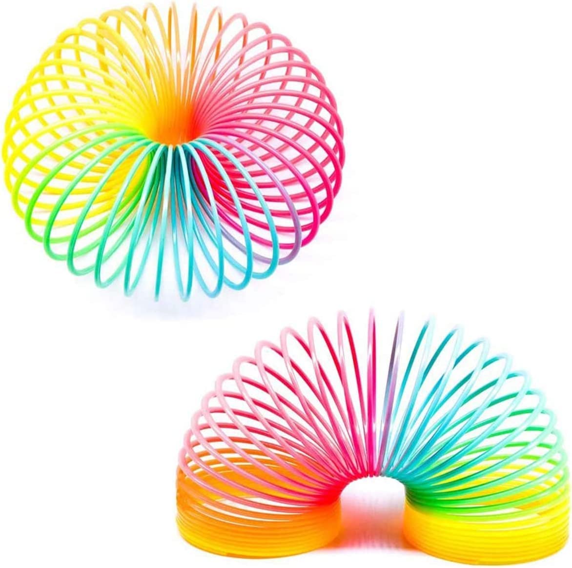MUREN® Magic Spring Rainbow Bouncy Expandable Slinky Magic Toys (Multicolor) -2.5 X 2.5 Inch- Pack of 2