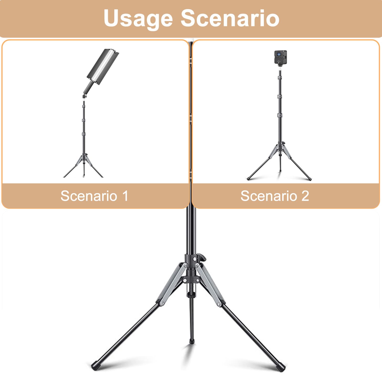 Treppiede in alluminio per fotocamera per scattare immagini stabili, altezza regolabile e supporto per gambe pieghevole, accessorio fotografico professionale