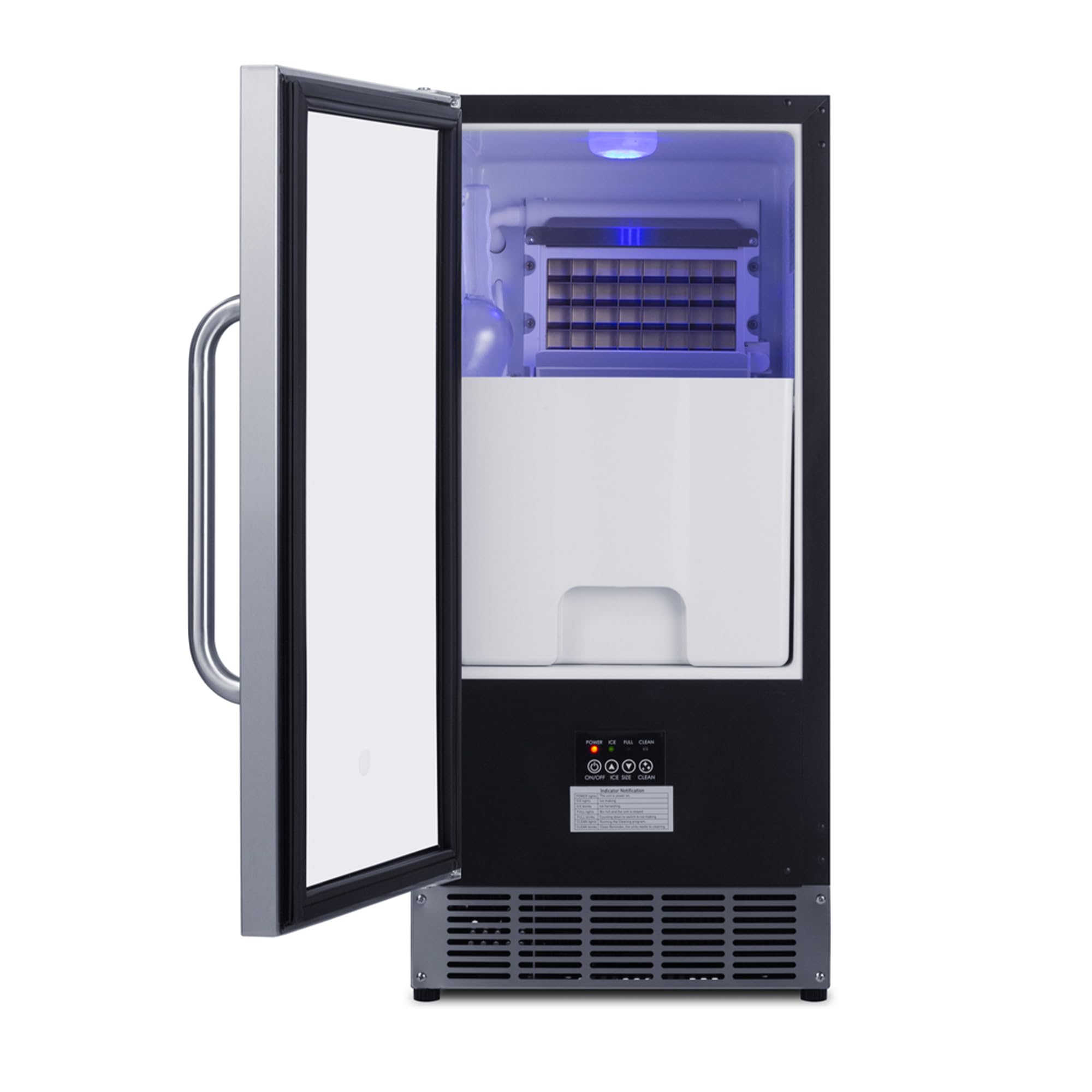 Summit 15" Clear Ice Maker, Outdoor Ice Maker, 50 lb. Production Capacity, Energy Star, ADA Compliant, Stainless Steel- BIM47OSADA