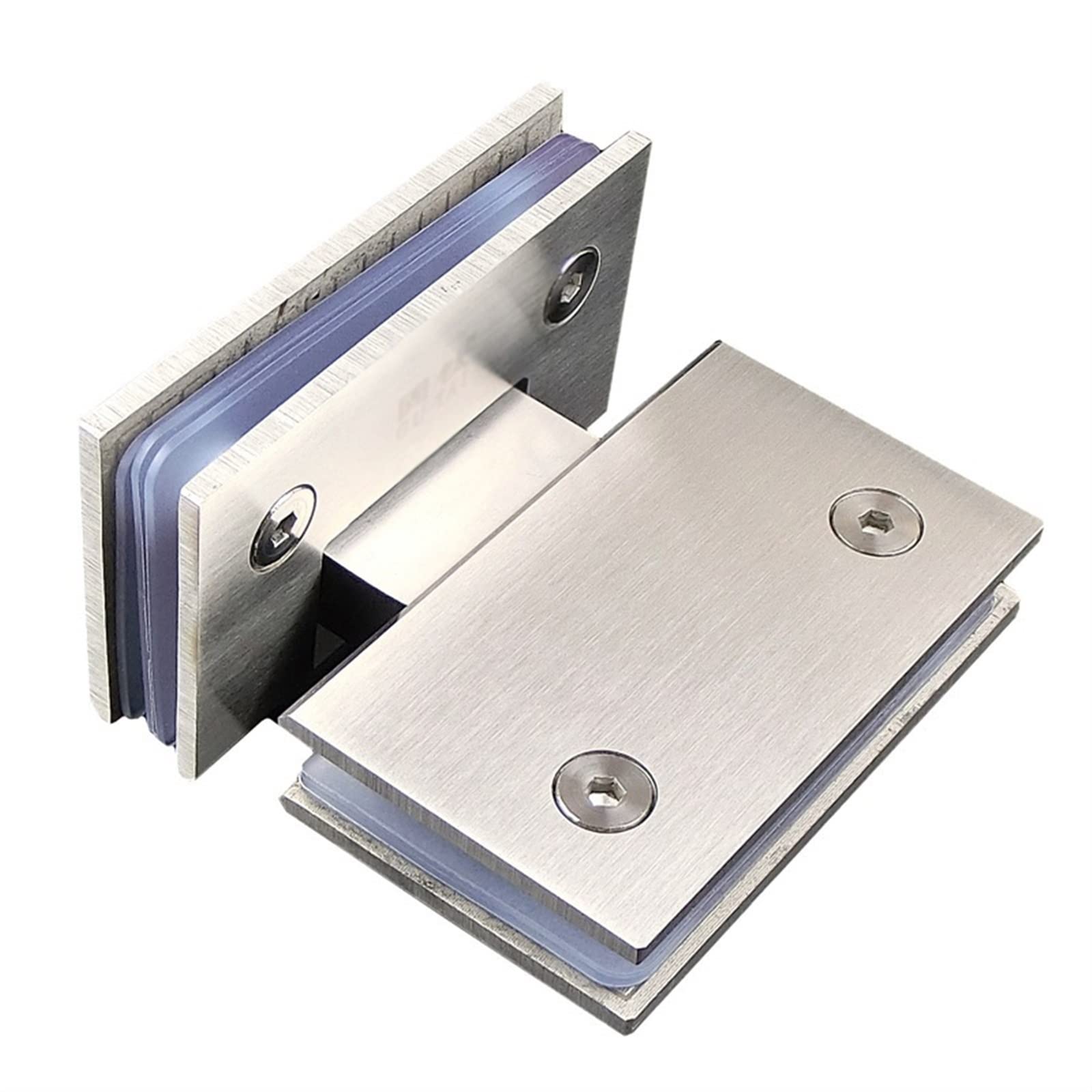 Nvsfzgiyg Silver Stainless Steel Hinge Cabinet Clamp Glass Shower Doors Replacement Part Folding Butt Hinges Tone Home Furniture Hardware Door Hinged
