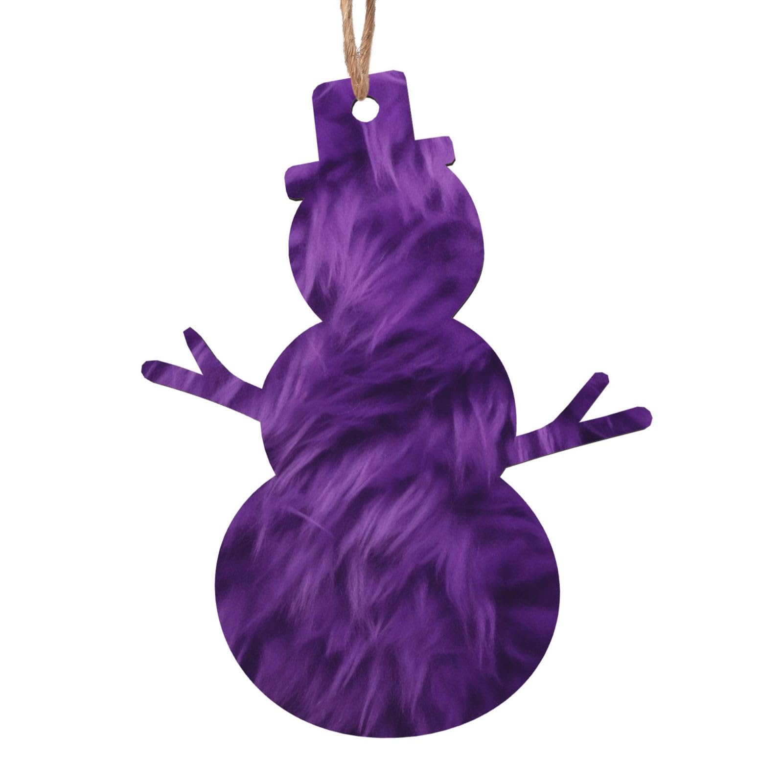 Purple Christmas Wooden Ornaments Exquisite Handcrafted Wood Hanging Decor with Double-Sided Print, Perfect for Holiday Tree & Home Festive Decoration